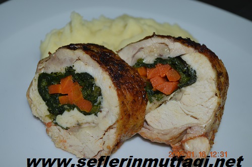 Ispanaklı tavuk sarma